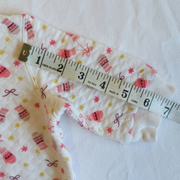 adorable quilted winter theme snap sleeper pajamas jumpsuit 3 months baby girl - Picture 6 of 8